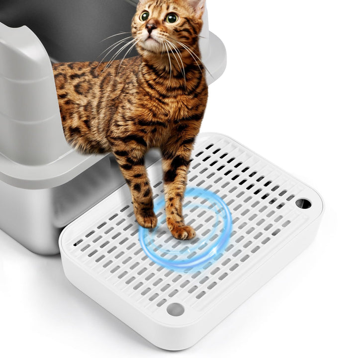 Katzentreppe, Katzentoilette Rampenmatte mit Filterfunktion, Katzenklo Stufen für automatische selbs