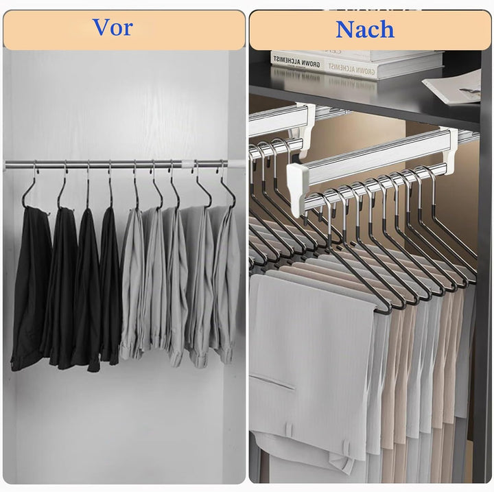Ausziehbare Kleiderstange zum Herausziehen der Kleiderbügel Verstellbarer Kleiderschrank Teleskopsta