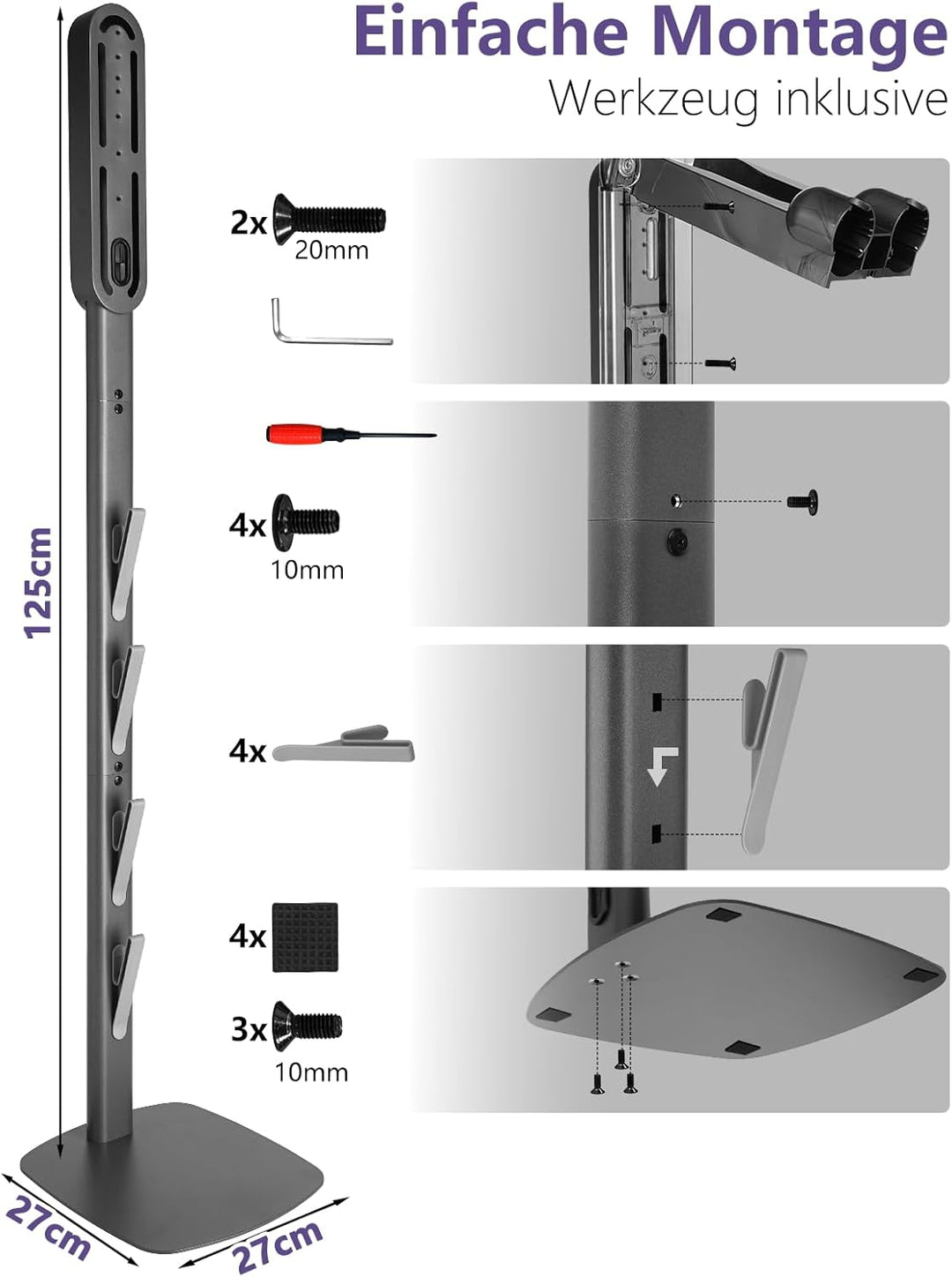 mepure Dyson Wandhalterung & Lade-Station für V8–V15 & Gen5 – Stabiler Akku-Staubsauger Halter mit Z