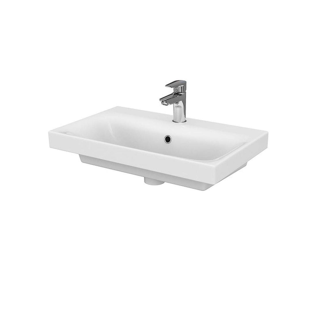 VBChome Kollektion Moduo slim 60 cm x 38 cm Waschtisch für Unterschrank Einbau Waschbecken mit Überl
