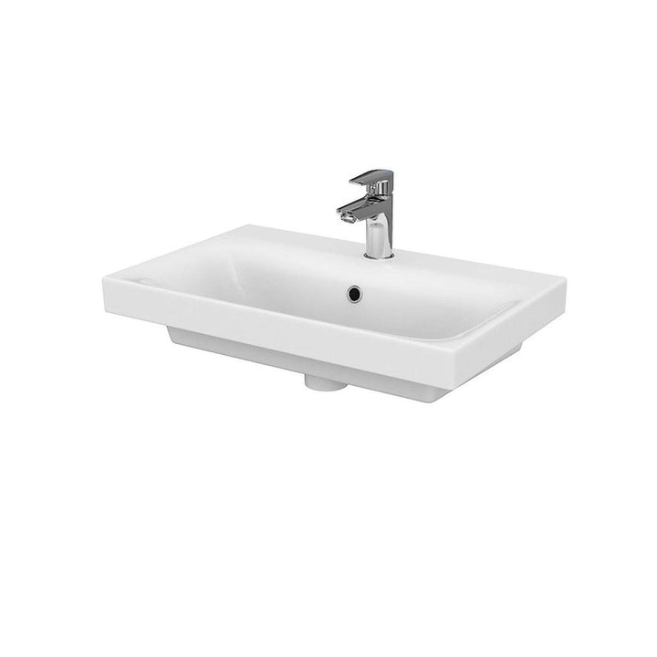 VBChome Kollektion Moduo slim 60 cm x 38 cm Waschtisch für Unterschrank Einbau Waschbecken mit Überl