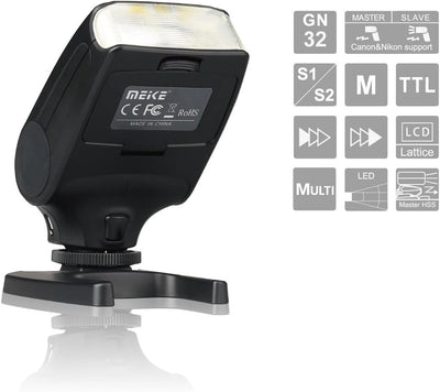 Meike MK-320S Mini TTL Speedlite Automatic Flash for Sony MI Hot Shoe DSLR and Mirrorless Cameras A7