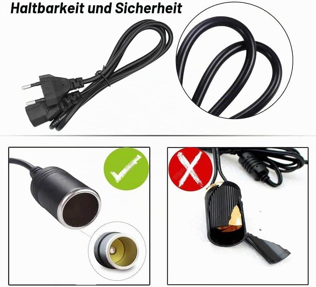 OBEST 230V auf 12V KFZ Netzadapter, 10A AC auf DC Spannungswandler | 120W Zigarettenanzünder Steckdo