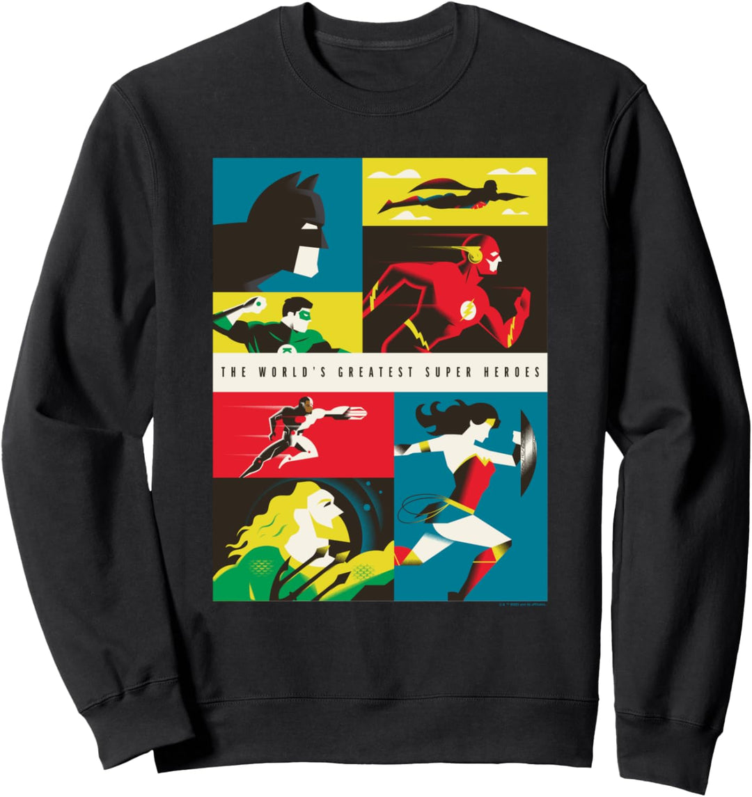 WB 100: Justice League World's Greatest Super Heroes Icons Sweatshirt
