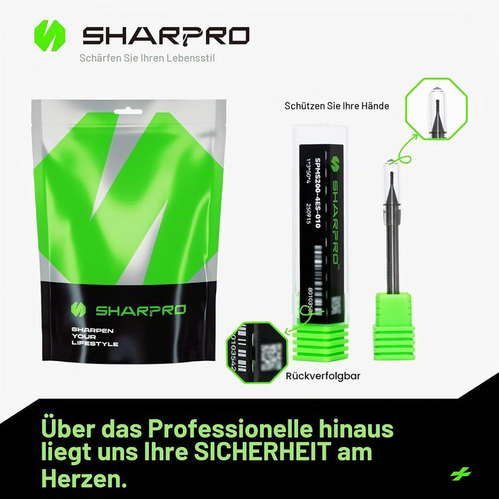 Schaftfräser, 4 mm Schaft and 1 mm Schnittdurchmesser, Hartmetallfräser für CNC-Fräsmaschine, ideal
