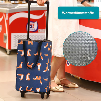 TAN.TOMI Einkaufstrolley mit Kühlfach, 23L Multifunktionaler Wasserdichter Trolley Einkaufstrolley,