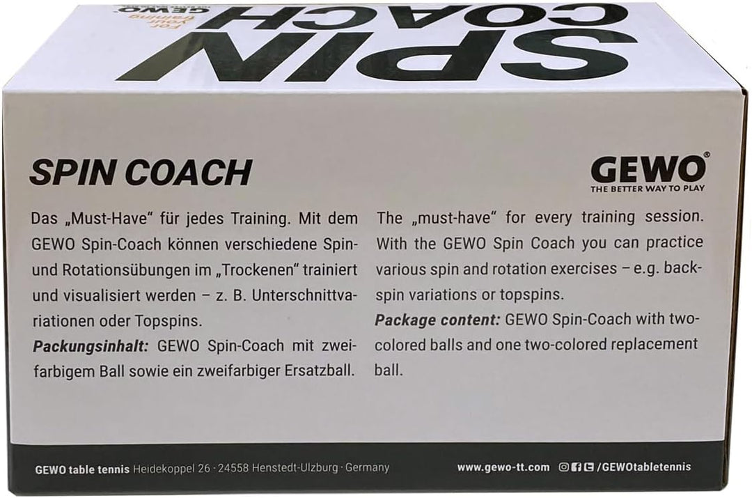 GEWO Spin Trainer Tischtennis, Tischtennis-Trainer-Set, Ping-Pong-Trainer, Tischtennis-Trainer für K