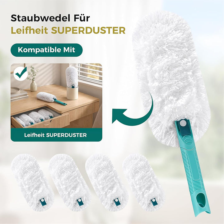 4 Stück Staubwedel für Leifheit SUPERDUSTER 4p Leifheit Duster, 4p Leifheit Duster