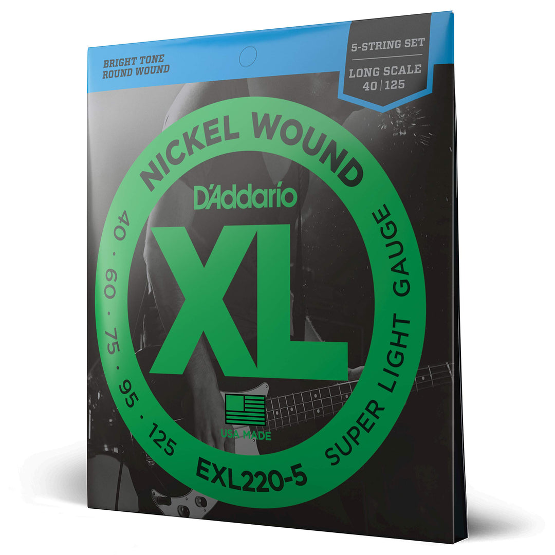 D'Addario E Bass Gitarrensaiten | Saiten E Bass | Bassgitarre Saiten | Saiten 5-Saiter E-Bass | DER