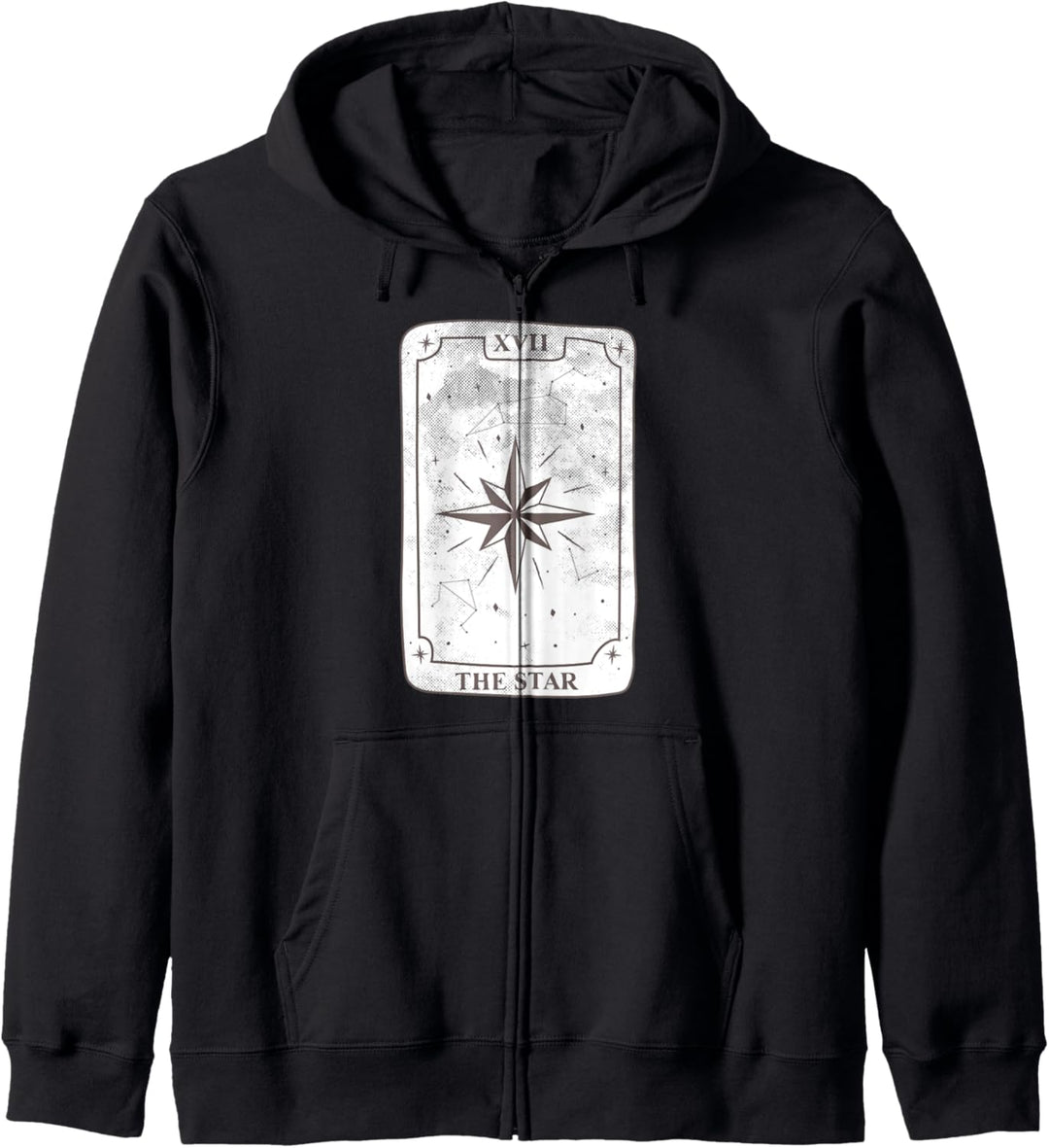 Gothic Hexe Tarot Kartendesign The Star Kawaii Goth Witchy Kapuzenjacke