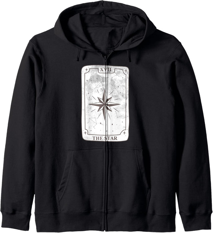 Gothic Hexe Tarot Kartendesign The Star Kawaii Goth Witchy Kapuzenjacke