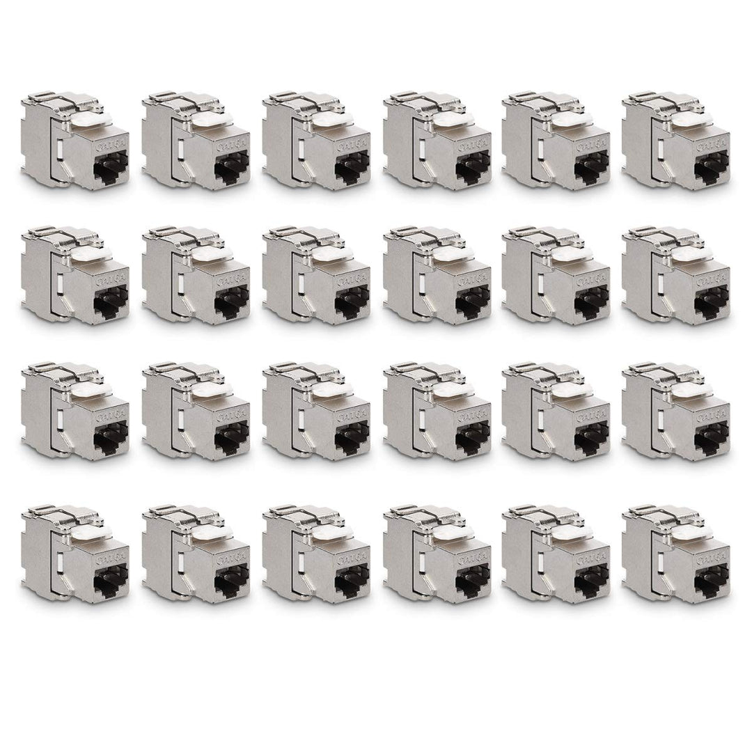 kwmobile 24x Keystone Modul für CAT 6A Kabel - 10 Gbit/s geschirmt Metall Gehäuse Schnappverschluss