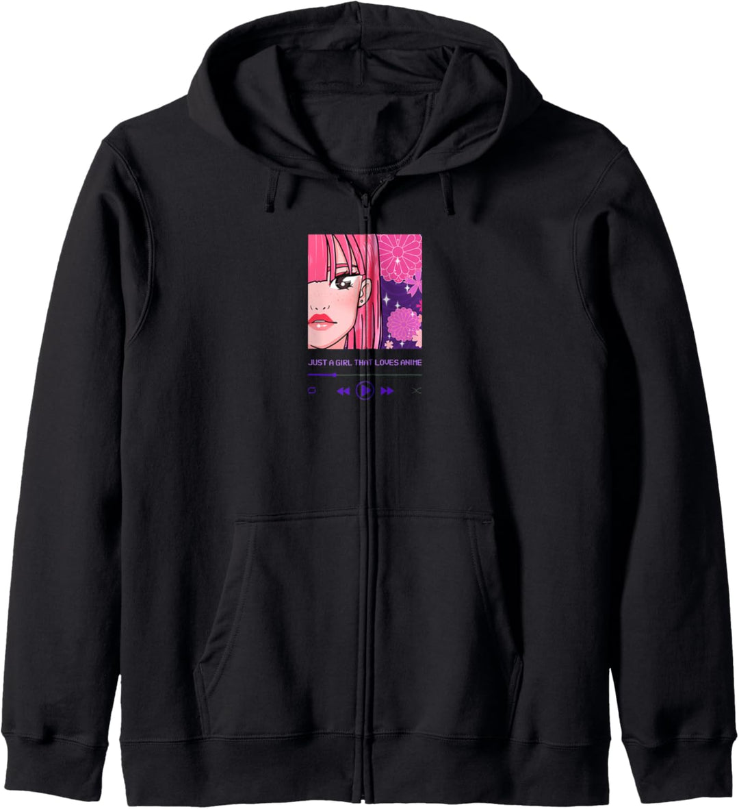 Nur ein Mädchen, das Anime Liebt Rosa Haarentwurf Kapuzenjacke