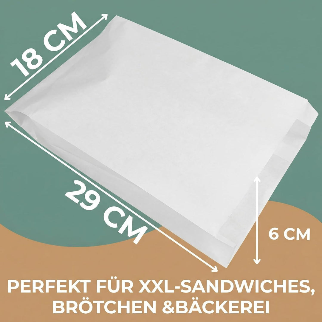 Papiertüten 1000 Stück - Brottüten Papier - Bäckertüten - Brötchentüten Kraftpapier - Frühstücksbeut