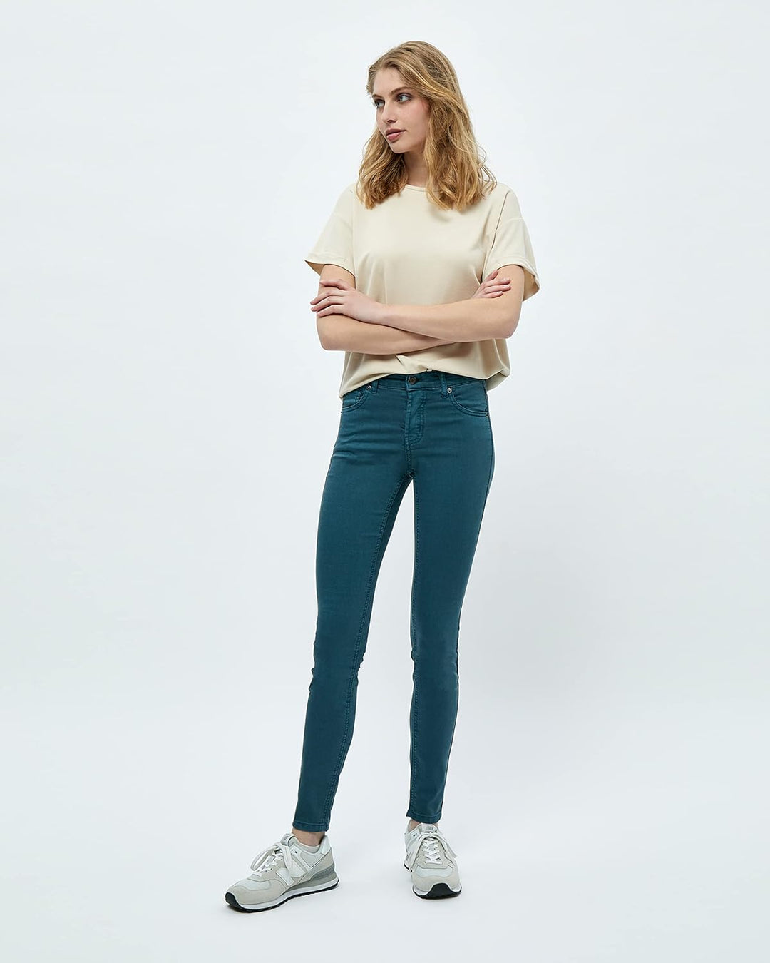Desires Damen gefärbte Jeans mit mittelhohem Bund 26 1495 Atlantic Deep, 26 1495 Atlantic Deep