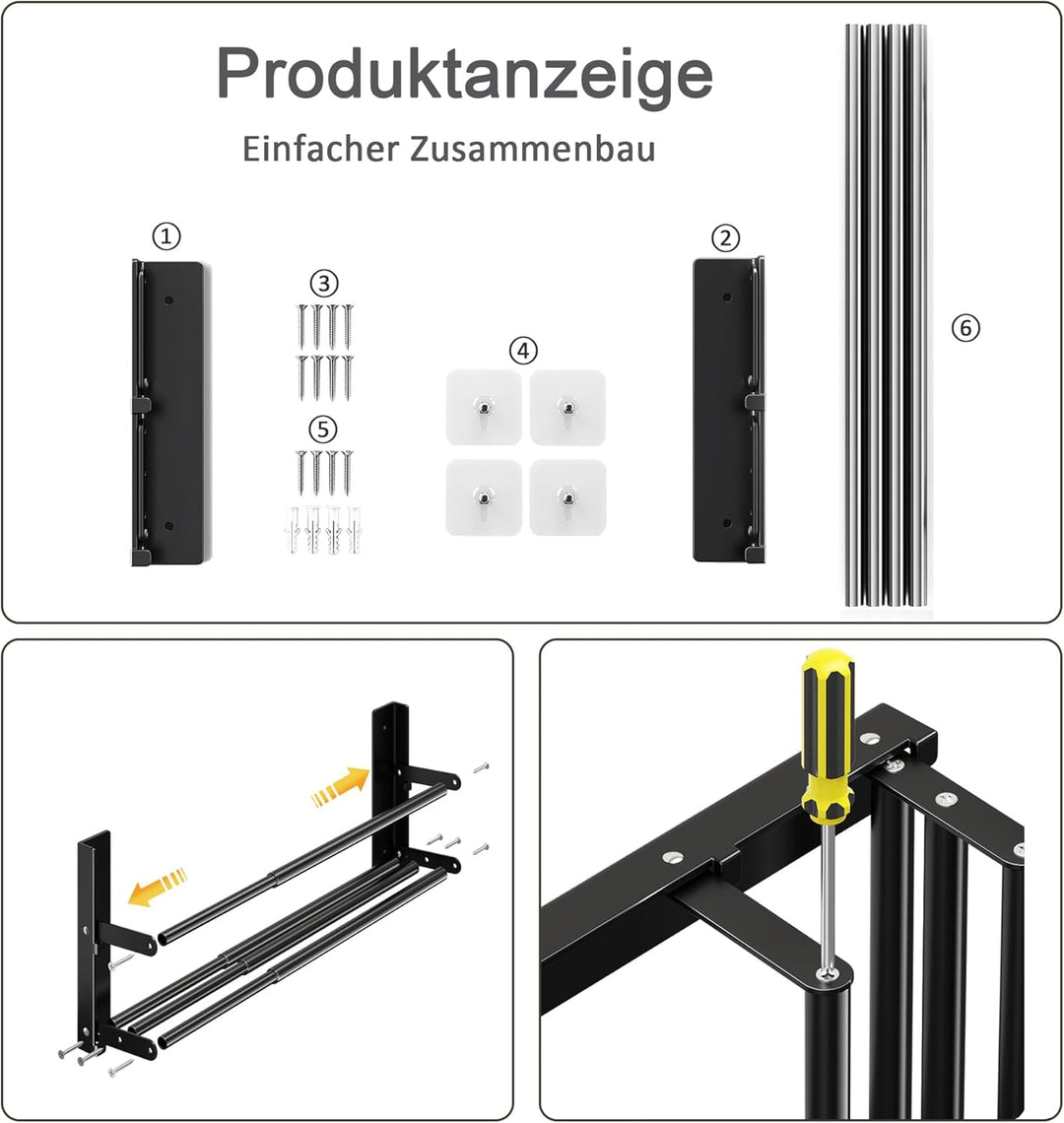 Schuhregal Wand2 Ebenen, 37-67cm Ausziehbar Schuhablage Schuhhalter Metall Schuhregal Platzsparend,f