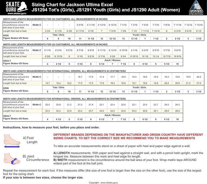 Jackson Ultima Excel Figure Skates for Women and Girls | Olympian Quality Ice Skates Womens US 4, UK