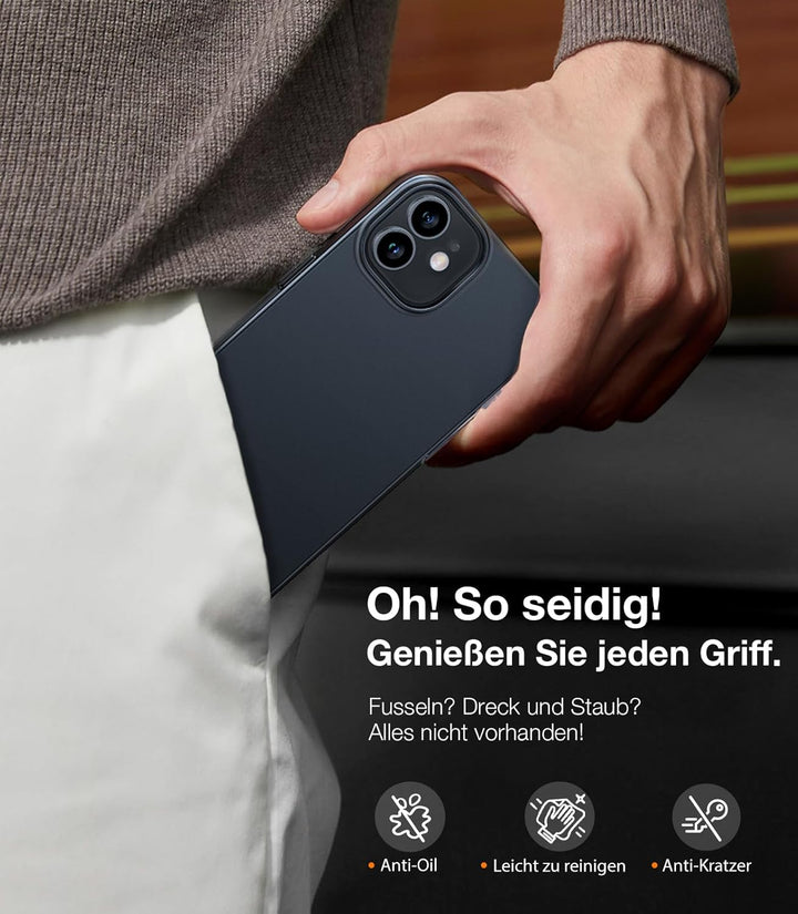 TORRAS Ultra Dünn für iPhone 12 Mini Hülle (mit 2 Schutzglas) Unzerbrechlich Schutz, Exzellente Samt