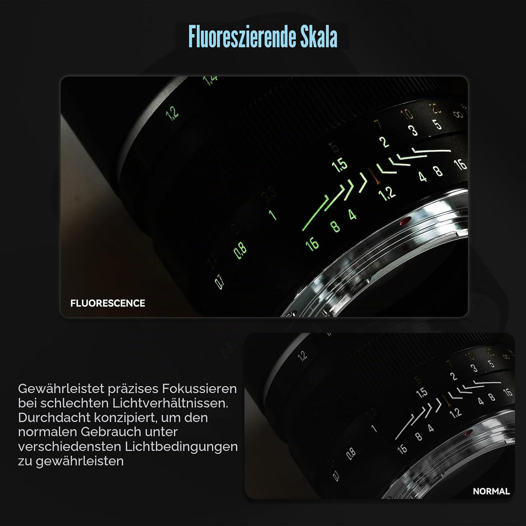 7Artisans 50mm F1.2 für Z-Mount Objektiv, APS-C manueller Fokus, kompatibel mit Nikon Z-Mount ZFC,Z5