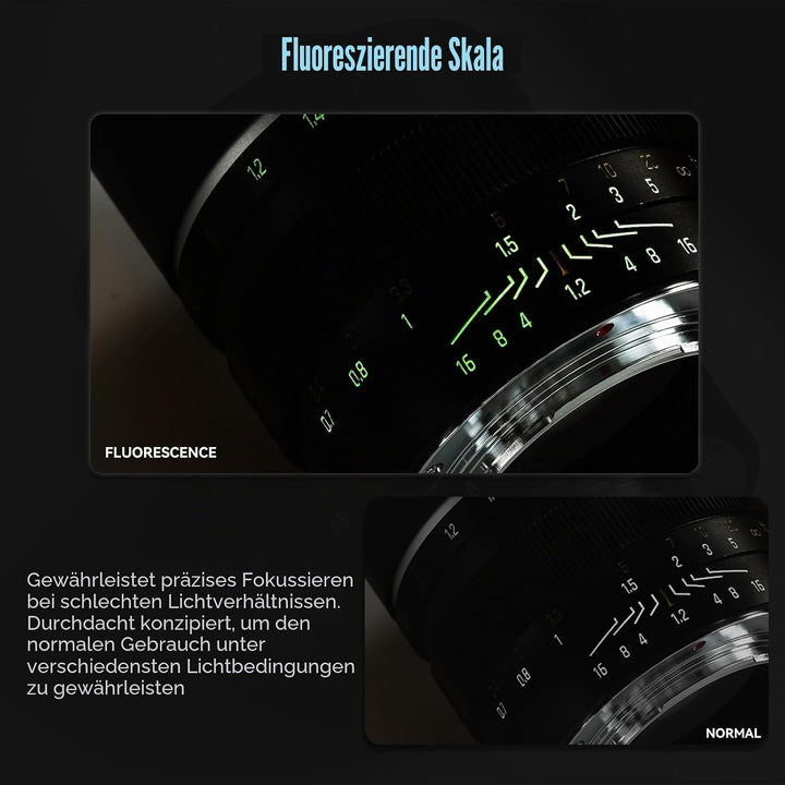 7Artisans 50mm F1.2 für Z-Mount Objektiv, APS-C manueller Fokus, kompatibel mit Nikon Z-Mount ZFC,Z5