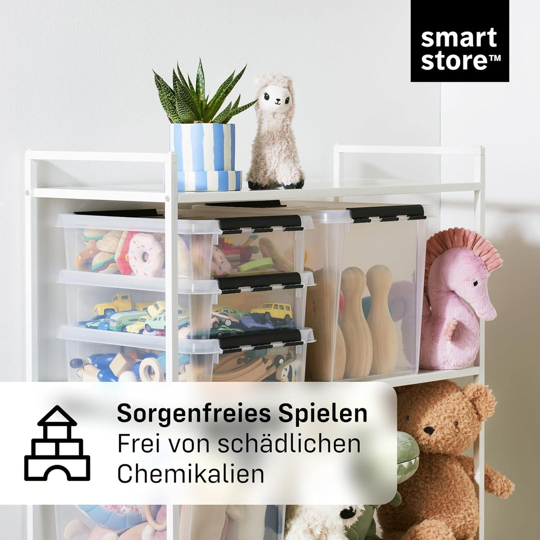 SmartStore ﻿aufbewahrungsbox mit deckel, 52 l, 3er-Pack, verstärkt, gross, transparent, für Lebensmi