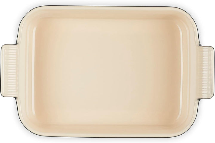 Le Creuset Rechteckige Auflaufform Tradition aus Steinzeug, 26 cm, 2.4 Liter, Schwarz glänzend, 7110