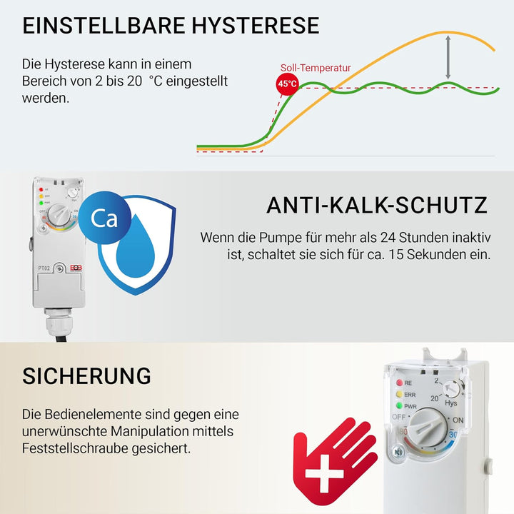 Elektrobock Anlegethermostat PT02, weiss
