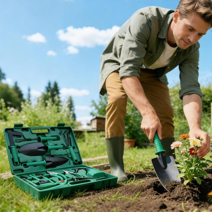 12 Gartenwerkzeug Set,Garden Tool Kit with Outdoor Hand Tools,Grass Shears,Storage Tote Bag,Garden T