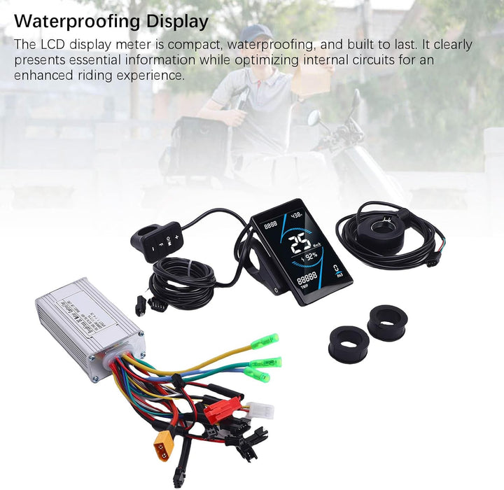 BuyWeek Elektrofahrrad Brushless Motor Controller Kit, 36V 48V 250W 350W 17A 3 Modus Sinuswelle Cont