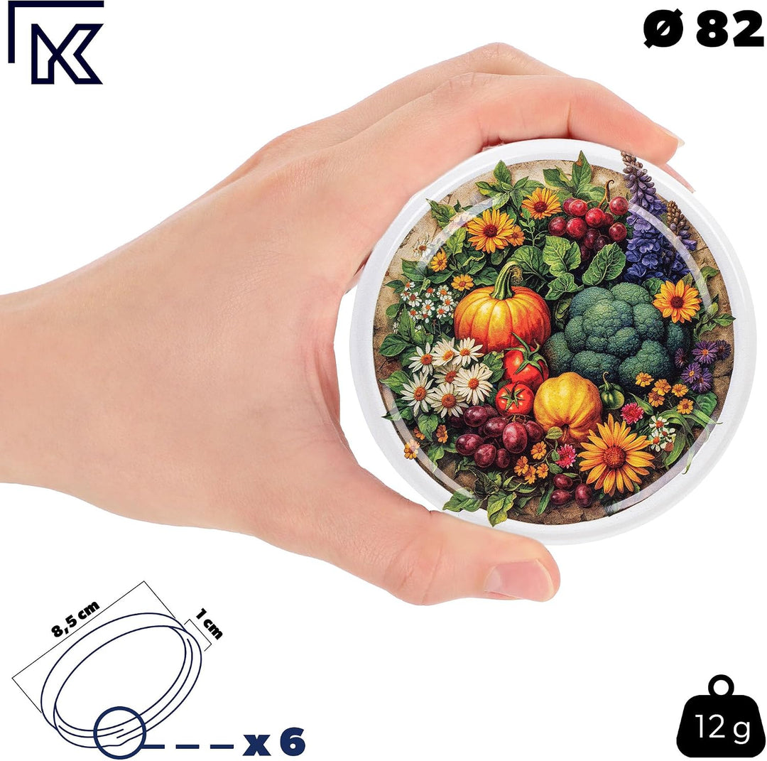 KADAX 10er Set Marmeladengläser 350ml TO82 Gemüsebeet, Einmachgläser Vorratsgläser Mason Jar mit Sch