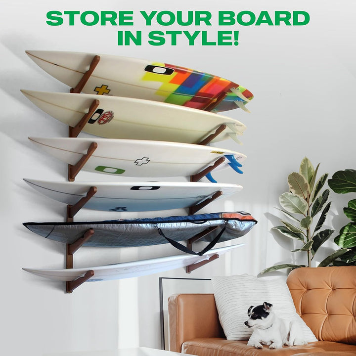 COR Surf Holz Surfbrett Wandhalterung für Surfbretter, Snowboards, Skateboards, dreistufiger Surfbre
