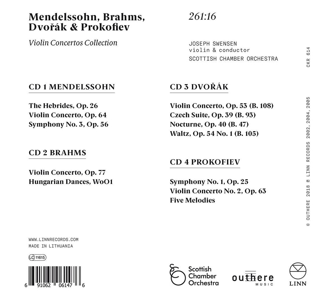 Joseph Swensen spielt Violinkonzerte von Mendelssohn, Brahms, Dvorak & Prokofieff, Audio-CD