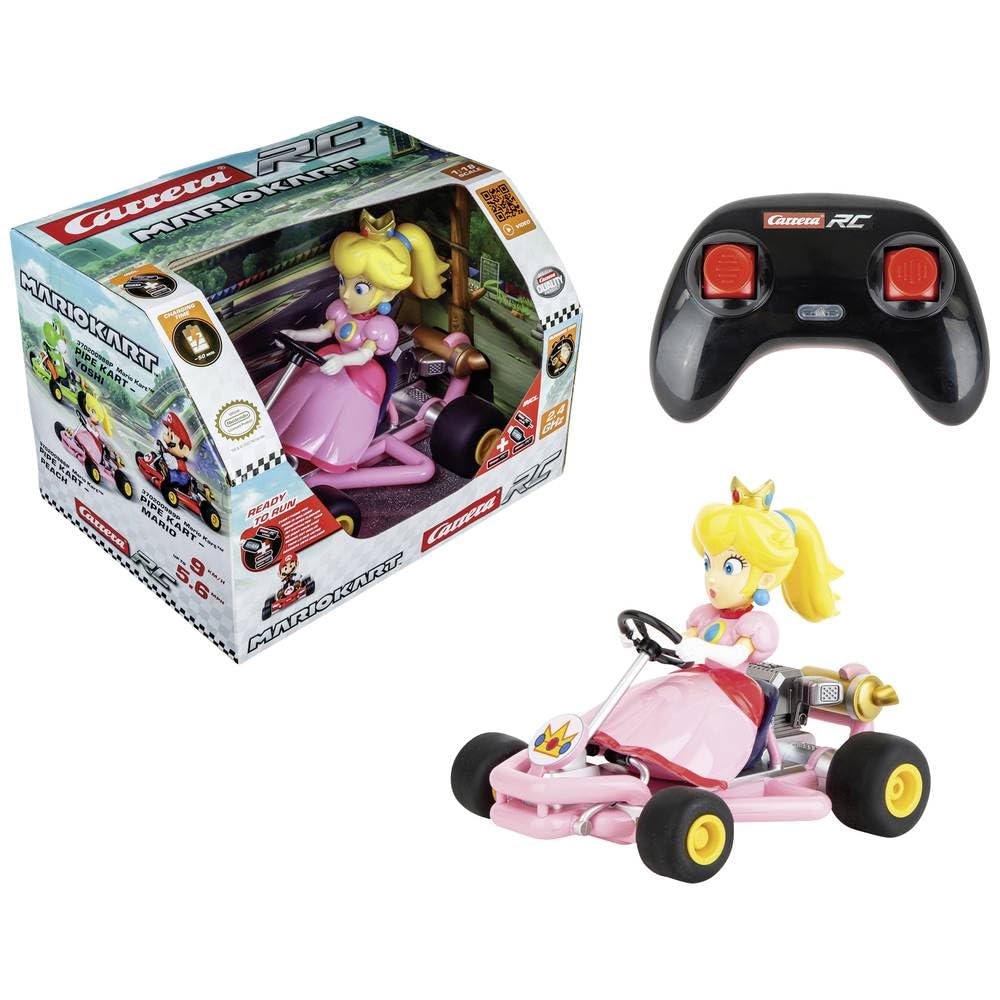 Carrera - 370200986P RC I Mario Kart I Pipe Kart Peach 24GHz Original Lizenz-Kart für spannende Renn