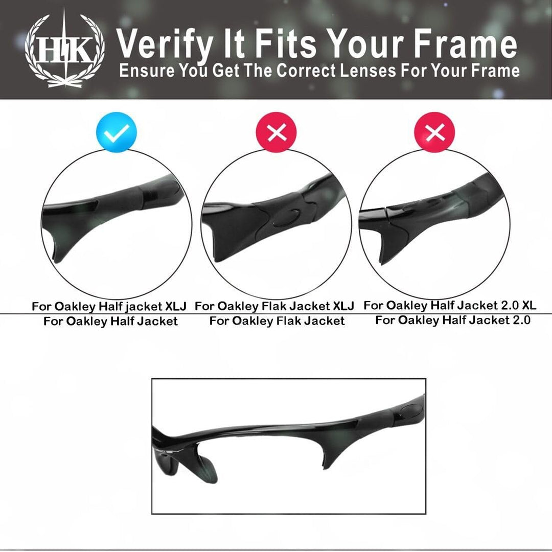 HKUCO Blue/Green Polarized Replacement Lenses and White Earsocks Rubber Kit For Oakley Half Jacket X