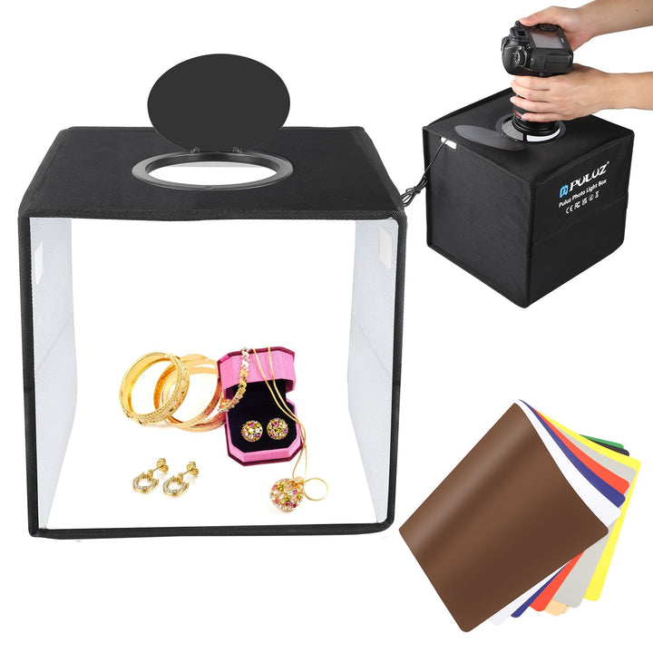 PULUZ Fotostudio Lichtbox 25cm Lichtzelte Fotografie klein Light Box Tragbare Faltbare Desktop Schie