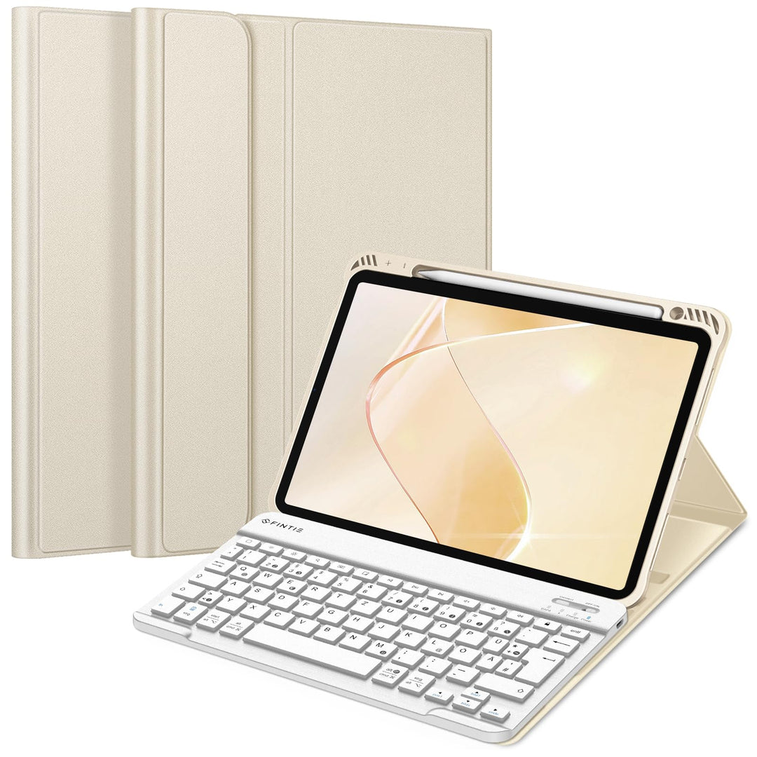 Fintie Tastatur Hülle für iPad Air 11 Zoll M2, iPad Air 6/5/4 (2024/2022/2020) 10,9 Zoll, TPU Rücksc