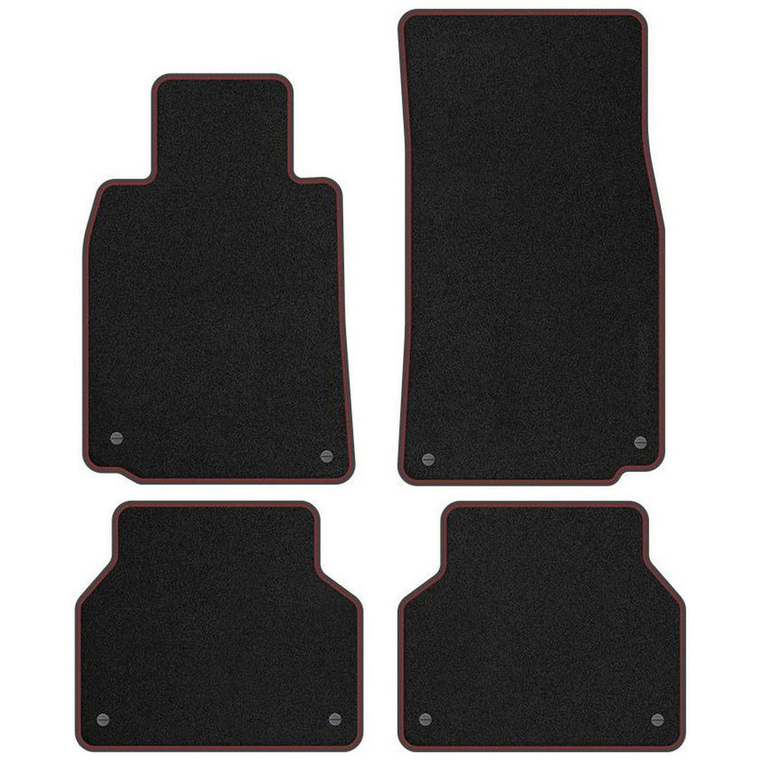 M MOTOS Velours Premium fussmatten Auto kompatibel mit BMW 5er E39 1995-2004 - Premium, Matt, Rot fu