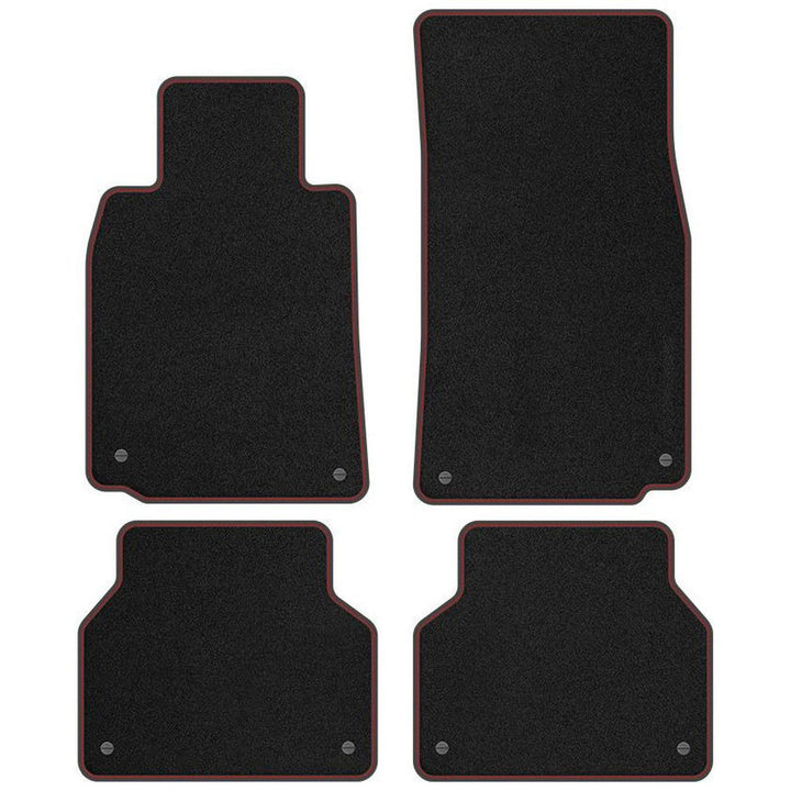 M MOTOS Velours Premium fussmatten Auto kompatibel mit BMW 5er E39 1995-2004 - Premium, Matt, Rot fu