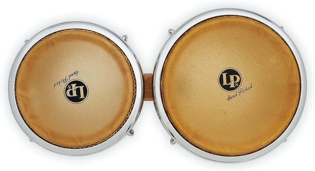 LP Latin Percussion LP813602 Generation II Wood Bongo Natural Chrome Hardware Comfort Curve II Natur