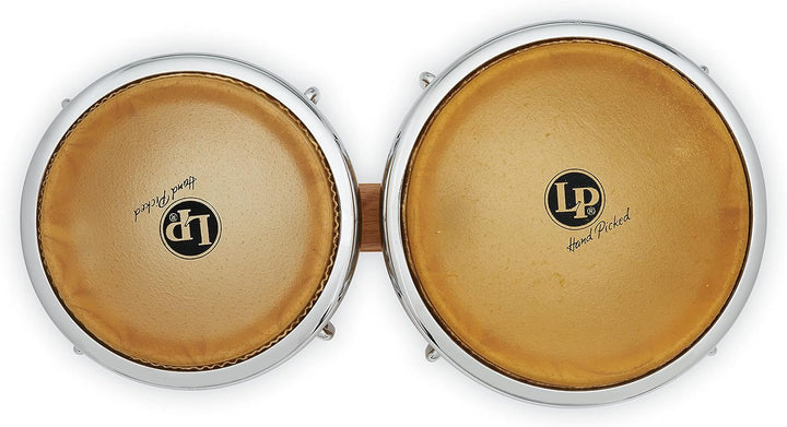 LP Latin Percussion LP813602 Generation II Wood Bongo Natural Chrome Hardware Comfort Curve II Natur