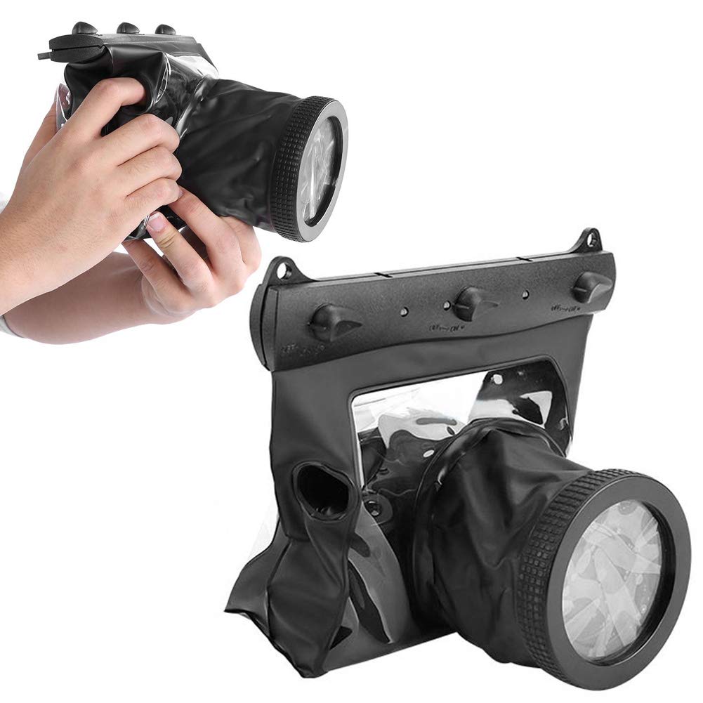 Unterwassergehäuse 20M für Canon Nikon DSLR Kameras(Schwarz), Schwarz