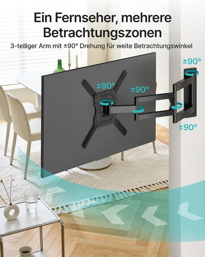 PEGZONE TV Wandhalterung Langarm 60-960mm 23-75" bis 50kg, VESA max.400x400 | Wandhalterung Fernsehe
