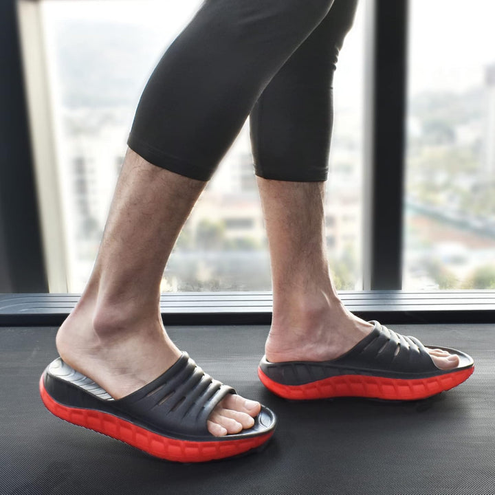 KuaiLu Recovery Sandalen Herren Bequeme Plantarfasziitis Schlappen Orthopädische Offene Zehen Männer