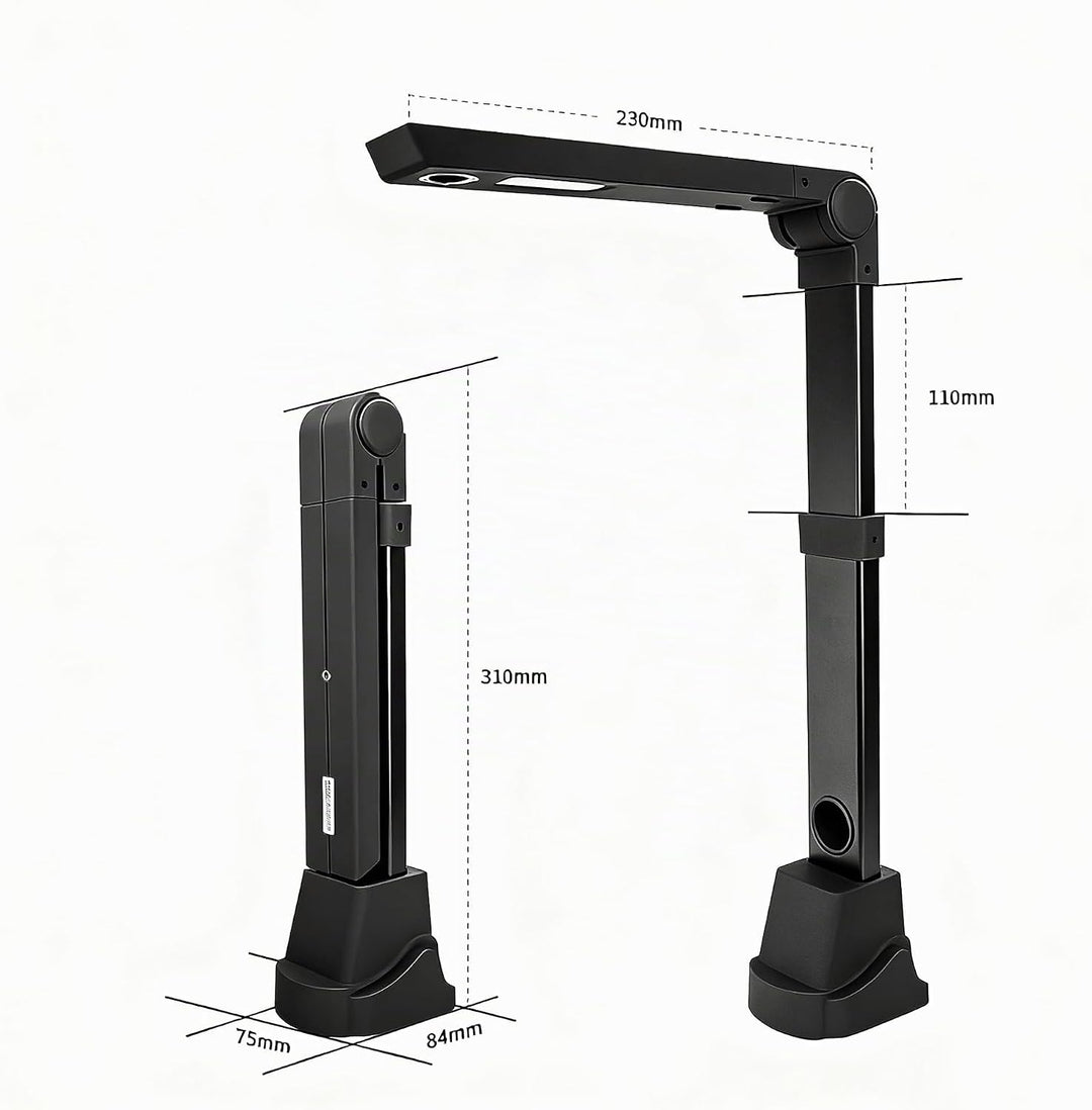 A3 Document Scanner USB Dokumentenscanner 13MP Faltbare Buchscanner OCR Visualizer 3-Level LED Dokum