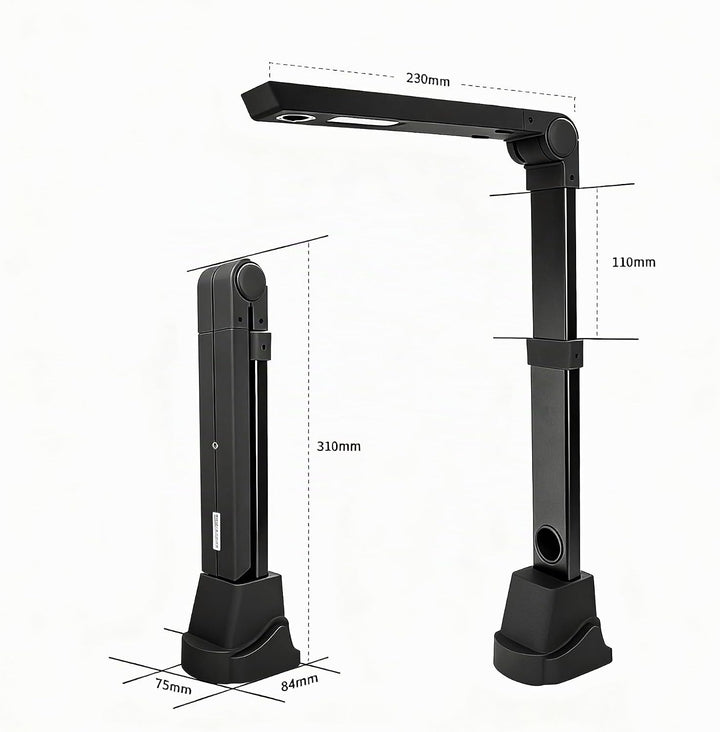 A3 Document Scanner USB Dokumentenscanner 13MP Faltbare Buchscanner OCR Visualizer 3-Level LED Dokum