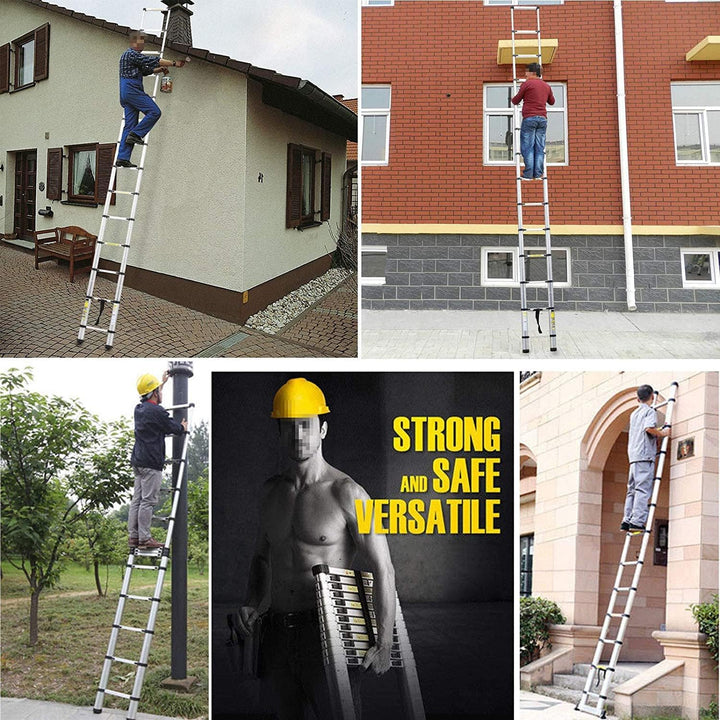 Mehrzweckleiter 5m Teleskopleiter Alu-Klappleiter Rutschfester Ausziehbare Robust Stehleiter 150 kg/