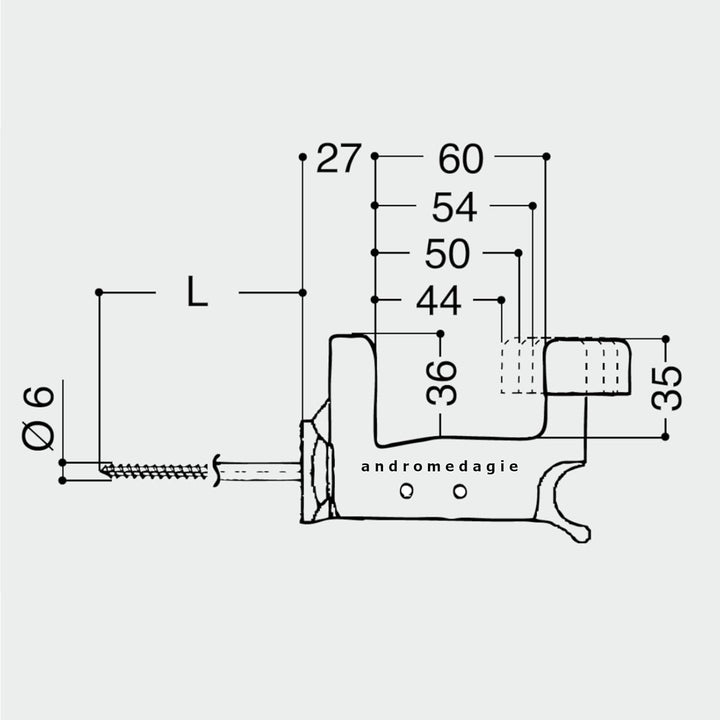 Super Top Grillschraube 70 mm schwarz | patentierte automatische Verriegelung EsinPlast | verstellba