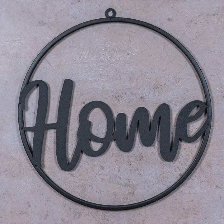 3er Set Metallbild Ø38cm Schwarz Welcome Home Relax Wandbild Rund Schild Wanddeko Metallschild Varia