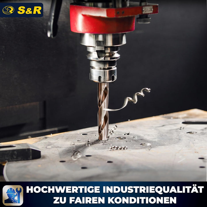 S&amp;R Metallbohrer Set 1,0-10 mm, 19 Stk, Industrie-Qualität, extra hohe Standzeit, HSS COBALT Kobaltl