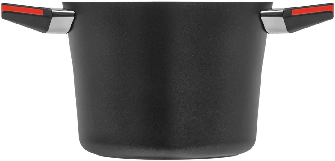 Guss-Kochtopf 2.5l/4.0l Volumen, 20/24cm, fettfrei (Rot, 20cm Ceran/Gas mit Glasdeckel) 20cm Ceran/G